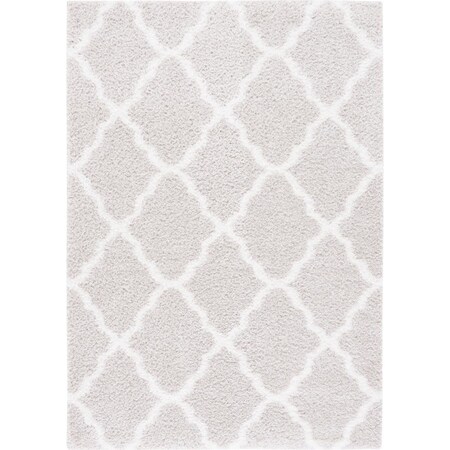 Safavieh 8 x 10 ft. Tahoe Shag Contemporary Rectangle Area Rug; Silver & White THO675G-8